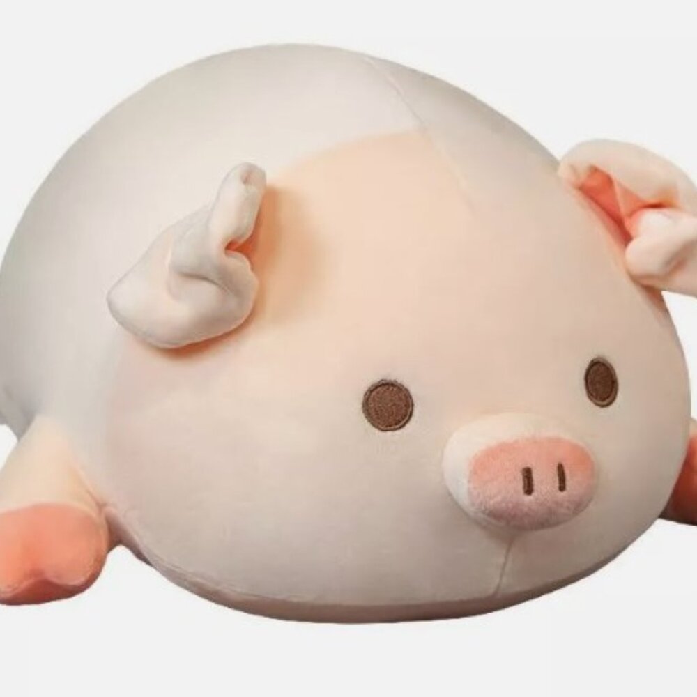 Cute Fat Pig Stuffed Animal Hugging Pillow Plushies Super Soft NEW NWoT Appx 12"